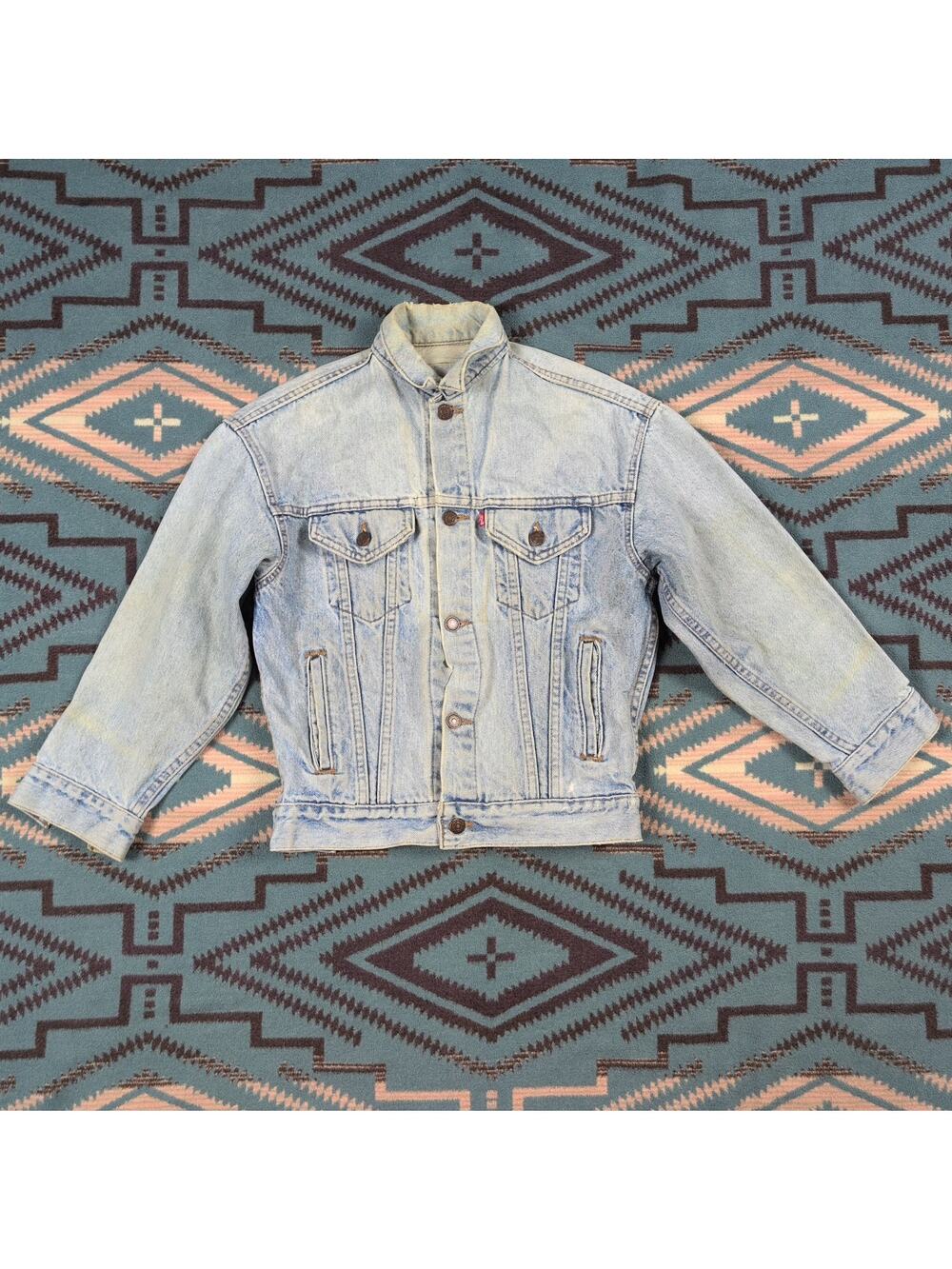 Vintage Type 3 80's Levi's Denim Jacket USA Youth M 18x21.5 Distressed faded
